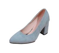 Stiletto a tacco da donna con punta a punta, audace scollatura elegante e tacco a blocco, comode scarpe alla moda, per una serata o un look urbano chic, Blu271, 42 EU