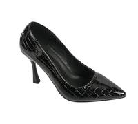 Stiletto da donna a punta in ecopelle con tacco a spillo, scarpe da sera comode per cocktail, ufficio e tutti i giorni, Nero , 38 EU