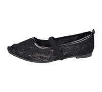 Stiletto da donna di grandi dimensioni, nuova collezione in pizzo e mesh traspirante punta a punta fine suola piatta scollatura elegante scarpe comode e alla moda, Nero257, 37 EU