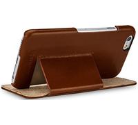 StilGut Book Type Case con Funzione Supporto, Custodia in Pelle per Apple iPhone 6s, Cognac