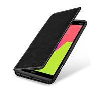 StilGut Book Type Case, Custodia in Pelle Cover per LG V20 Originale Chiusura a Libro Flip-Case in Vera Pelle, Nero