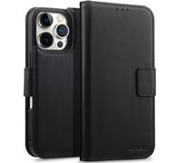 StilGut Case Talis 2in1 compatibile con iPhone 16 Pro Max, Custodia Portafoglio in Pelle e Case Magnetica Rimovibile, Wallet Cover Pelle - Nero