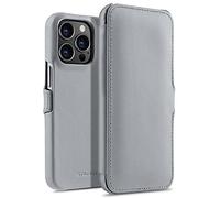 StilGut cover a libro compatibile con iPhone 13 Pro (6.1") custodia in pelle con chiusura clip, apribile, cover in pelle - Grigio nappa
