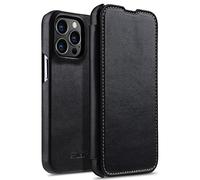 StilGut cover a libro compatibile con iPhone 13 Pro Max (6.7") custodia in pelle ultrasottile, apribile di 360 gradi, cover in pelle - Nero nappa