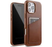 StilGut Cover compatibile con iPhone 16 Pro Max custodia Portafoglio con Slot per Carte in pelle - Cognac