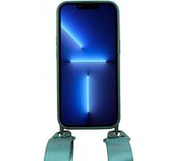 StilGut Cover con laccio compatibile con iPhone 13 Pro (6.1”) custodia con cordino rimuovibile, TPU case y laccio largo con moschettoni - Verde scuro
