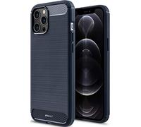 STILGUT Cover in carbonio compatibile con iPhone 12/12 Pro, ultra sottile, leggera e antiscivolo, aspetto in fibra di carbonio, verde