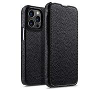 STILGUT Custodia compatibile con iPhone 13 Pro, in vera pelle, colore: Nero