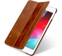 StilGut Custodia in vera pelle compatibile con Apple iPad mini 5 (8.9" 2019), cover Smart Cover Couverture con funzione di supporto, marrone cognac