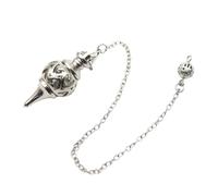 Stili antichi Hollow Rames Pendoli Per Dowsing Ciondolo Vintage Strumento Bilanci Energetici Corpo Gioielli Spirituali, Argento, Taglia unica