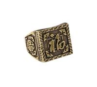 Stili antichi Prosperità Anelli in Ottone Incisione Manuale Gioielli In Metallo Invecchiato Per Gli Appassionati di Moda Vintage Regalo Degli Uomini Ottone Fatto, Misura unica, come descritto, come