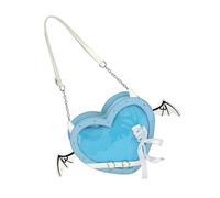 Stili giapponesi Itabag Borsa a tracolla a forma di cuore Fiocchi dolci Borsa a tracolla Moda Incontri Messaggeri adorabili Fiocchi dolci Spalla Bella Incontri Ragazzi Crossbody giapponese, Blu, One
