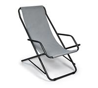 Stiliac Sedia a sdraio 7401 Dondolino in acciaio basculante Swing Grigio chiaro Ø25 cm Made in Italy