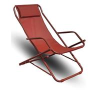 Stiliac sedia sdraio dondolino oscillante e pieghevole da giardino e balcone con cuscino imbottito - Made in Italy TERRA DI SIENA