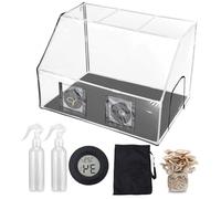 Still Air Box Micologia dei Funghi, Kit Monotubo per Funghi Portatile con 2 Spruzzatore e Termometro, Tenda per Sacco per Piantare Funghi, Stazioni di Propagazione con Cappa Fumata per Crescita