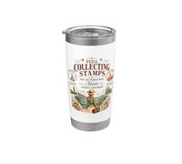 Still Collecting Francobolli Never Stopped Exploring Travel Lover Bicchiere termico in acciaio inox doppia parete