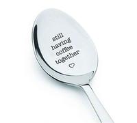 Still Having Coffee Together with Heart Design Engraved Stainless Steel Espresso Spoon Gifts for Friends Couples Moving Going Away-Best Token of Love for Coffee Lovers from Boston Creative Company