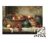 Still Life Fruit Basket Puzzle Da 1000 Pezzi Fruit Art in Cartone Riciclato Per Appassionati Decorare Casa Allenare La Mente Interlocking Offerta Speciale 52x38cm/1000pcs