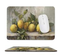 still Life of Lemons, tappetino per mouse rustico, piccolo tappetino per mouse da ufficio per scrivania e laptop, con base in gomma antiscivolo, tappetino per mouse da gioco