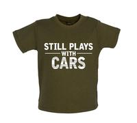 Still Plays With Cars - Bambino T-Shirt / Body - Auto Divertente Giocattolo Love