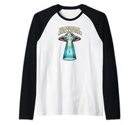 Still Waiting for My Alien Abduction UFO Funny Sci-Fi Maglia con Maniche Raglan