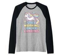 Still Working On My Landing Design Unicorno Maglia con Maniche Raglan