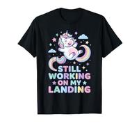 Still Working On My Landing Unicorno Arcobaleno Carino Maglietta