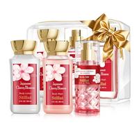 Stillat Set regalo per la cura del corpo e del bagno, set da viaggio da doccia Cherry Blossom Spa per adolescenti e donne, include gel doccia, lozione per il corpo e spray corpo aromatico