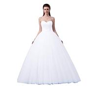 Stillluxury Sweetheart Tulle Ball Gown Abiti da sposa per la cerimonia di sera delle donne della sposa E155 bianco 46