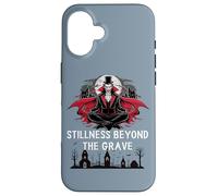 Stillness Beyond The Grave Citazione divertente Vampire Meditation Custodia per iPhone 16