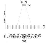 Stilnovo Lampada LED a sospensione Honey, dimmerabile, lunghezza 139 cm 8680