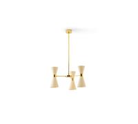 Stilnovo Megafono Lampadario 6 Oro/Avorio