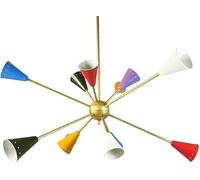 Stilnovo Style - Lampadario a 12 luci, in ottone spazzolato, stile Sputnik