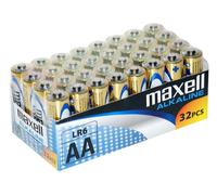 160 Batterie Maxell AA Pile Alcaline Batteria 1,5V LR06 Confezione da 32 pz x5