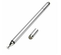 Stilo touch screen universale, penne stilo capacitive per note disegno per tablet telefono, penne stilo con struttura in alluminio con punte morbide/disco trasparente (d'argento)