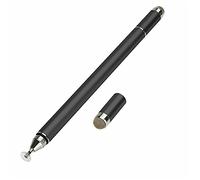 Stilo touch screen universale, penne stilo capacitive per note disegno per tablet telefono, penne stilo con struttura in alluminio con punte morbide/disco trasparente (Nero)