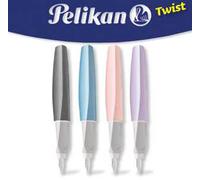 Pelikan Twist Eco Rosè, Penna Stilografica Ergonomica, Per Destrimani E Mancini, Per Scuola E Ufficio, Pennino M Acciaio Inossidabile, Cartuccia Blu Lunga Inclusa. Ricaricabile, 78% Plastica Riciclata