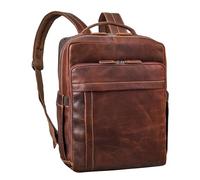 STILORD 'Aldo' Zaino in Pelle Vera per Uomo e Donna - Elegante Computer Portatile 15-16 Pollici - Business Stiloso con Sistema per Trolley, Colore:Salerno - Marrone
