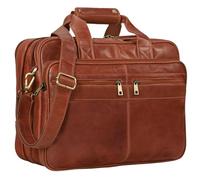 STILORD "Alexander" Borsa da lavoro in pelle uomo donna Grande borsa porta documenti e PC Ventiquattrore da ufficio Cartella per la scuola borsa a tracolla Colore:maraska - marrone