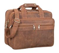 STILORD "Alexander" Borsa da lavoro in pelle uomo donna Grande borsa porta documenti e PC Ventiquattrore da ufficio Cartella per la scuola borsa a tracolla Colore:tan marrone - scuro