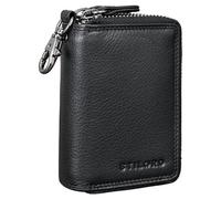 STILORD 'Amell' Custodia in pelle per carte di credito con portachiavi 2-in-1 Mini Portafoglio e Portacarte Portachiavi con Scomparto CE Protezione RFID Vera pelle, Colore:nero