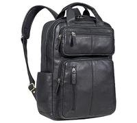 STILORD 'Amos' Esclusivo Zaino in Pelle per Lavoro e Studente - Vintage, per Computer Portatile, Uomo e Donna - Vera Pelle, Colore:nero