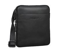 STILORD “Carson” Borsa Uomo Piccola in Pelle Borsello Vintage Quadrato per Tablet Retrò con Tracolla Messenger bag Colore:nero