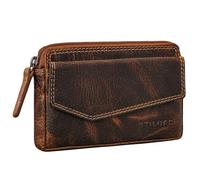 STILORD 'Cruz' Porta-chiavi Pelle RFID per Uomo e Donna Portachiavi Moto Cuoio Organizer Chiavi Porta-Carte Vintage, Colore:luino - marrone