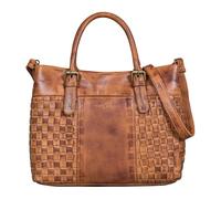 STILORD "Daniela" Moderna Borsa a Mano Pelle Donna con Aspetto Intrecciato Vintage Borsetta Tracolla della Spesa Tote Bag Cuoio Autentico Colore:larino - marrone