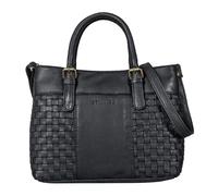 STILORD "Daniela" Moderna Borsa a Mano Pelle Donna con Aspetto Intrecciato Vintage Borsetta Tracolla della Spesa Tote Bag Cuoio Autentico Colore:nero