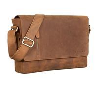 STILORD 'Davis' Borsa Messenger in Pelle 13 Pollici | Borsa Vintage per Laptop | Borsa a Tracolla per Università, Ufficio, Libri | Vera Pelle, Colore:tan marrone - scuro
