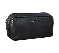 STILORD "Eddie" Astuccio Portapenne Pelle Vintage Custodia per Matite Grande Astuccio con 2 Scomparti Vintage Pencil Case Borsa Cosmetica in Vera Pelle Colore:nero