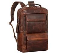 STILORD 'Egon' Zaino Sostenibile in Pelle per Computer Portatile da 15 Pollici - Per Donne e Uomini, Vintage per Affari Colore:ambra - cognac