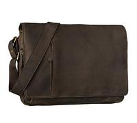 STILORD 'Elias' Borsello Uomo Tracolla Pelle Grande Borsa tracolla pelle vintage Borsa studente cuoio Cartella ufficio PC 15,6, Colore:marrone scuro - pallido